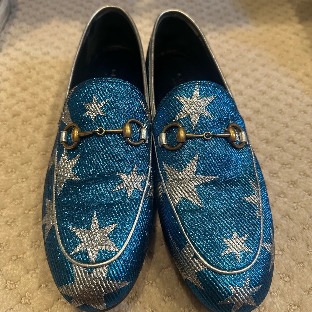 Gucci Horsebit Accent Glitter Loafers
